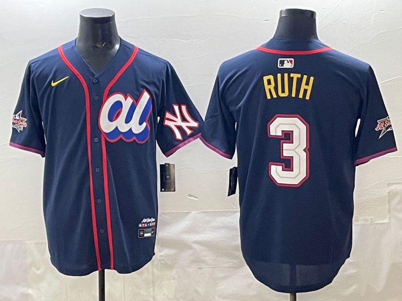 Men 2025 New York Yankees #3 Ruth Drak Blue All star Nike MLB Jersey style 01->buffalo bills->NFL Jersey